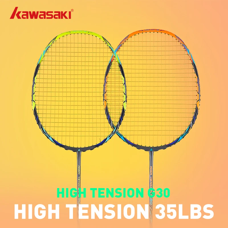 Kawasaki Badminton Racket New Professional HIGH TENSION 35LBS 100% Graphite Badminton Racquet  HIGH TENSION G30 WITH STRUNG
