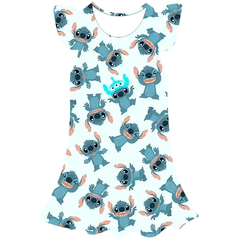 

Baby Girls Stitch Dress Birthday Party Wedding Dresses Costumes Baby Stich Clothes Disney Series Cartoon Cosplay Frocks Clothing