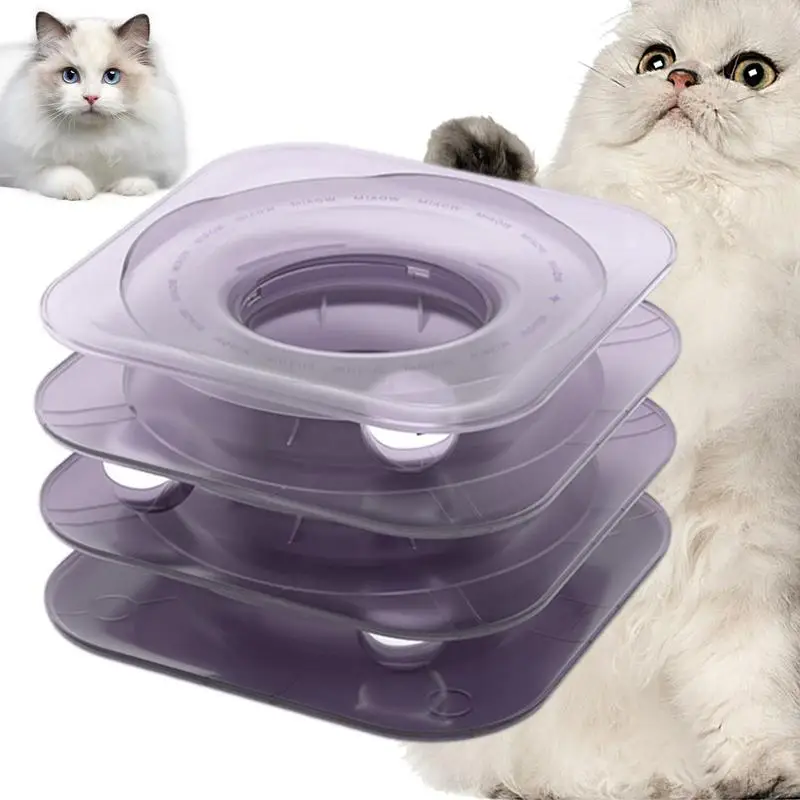 

Interactive Cat Toy Ball 3-level Square Interactive Cat Toy Spinner Pet Cats Supplies For Kitten Large And Small Medium Cats