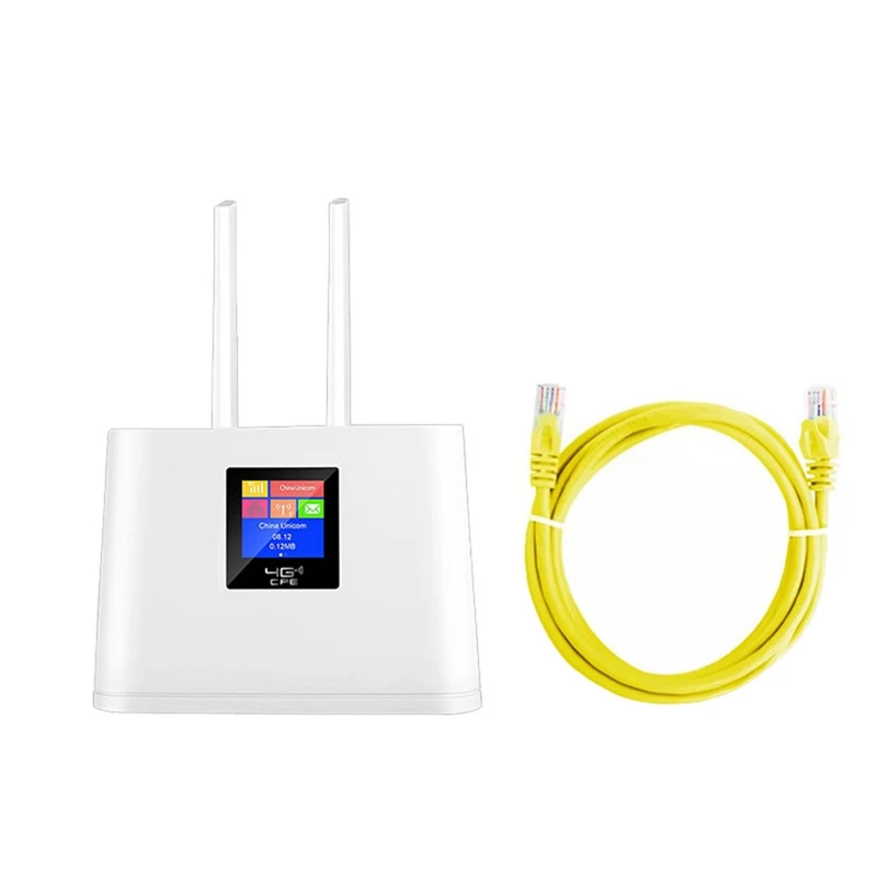

4G Wireless Router With 2X Antenna 150Mbps With Colour Screen Built-In SIM Card Slot Support Max 20 Users EU Plug