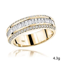 gold three drainage diamond and fashion ring womens new luxury inlaid crystal to attend the banquet party high end ring