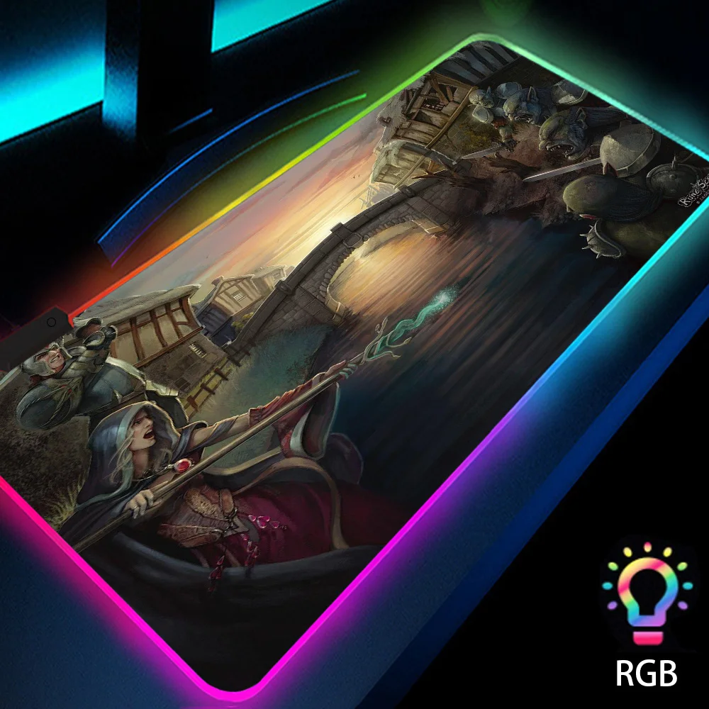 

Runescape Rgb Mouse Pad Setup Gamer Custom Mat Print Playmat Office Accessories Portable Laptop XXL 900x400 Backlit LED Carpet