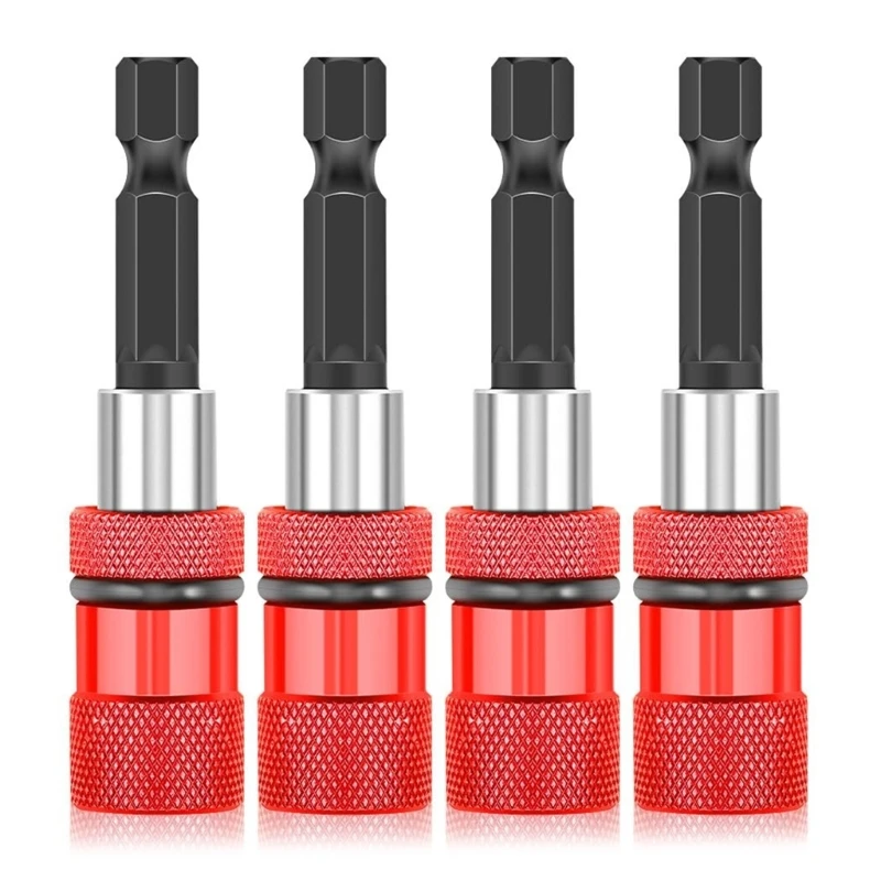 

4x Magnetic Extension Chuck Adapter with 1/4Inch Shank Quick Release Bar Socket Screwdriver Bit Holder for Screws
