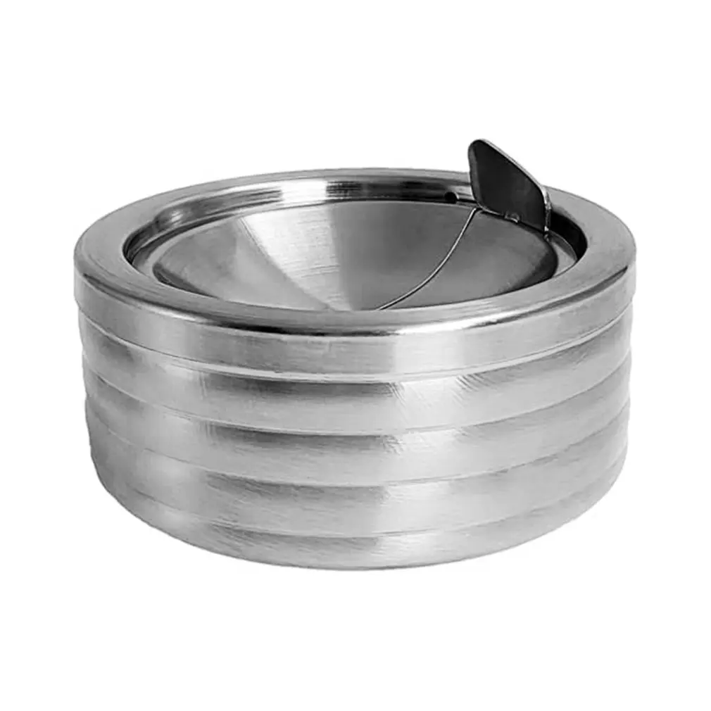 

Пепельница для сигарет, серебристая, с крышкой, 1 шт.