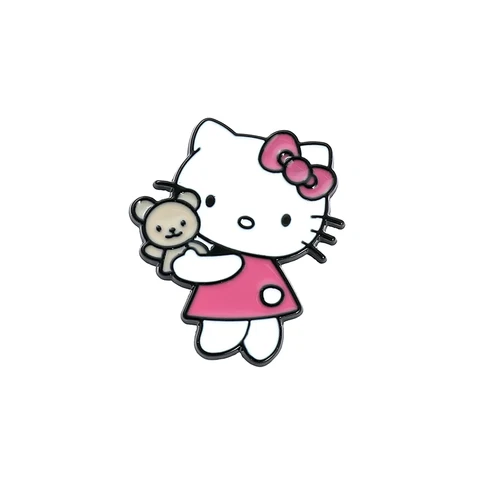 Sanrio Hello Kitty Lindo Kit Cat Pins para mochilas para mochilas para mujeres Pin de esmalte Accesorios de joyería de moda