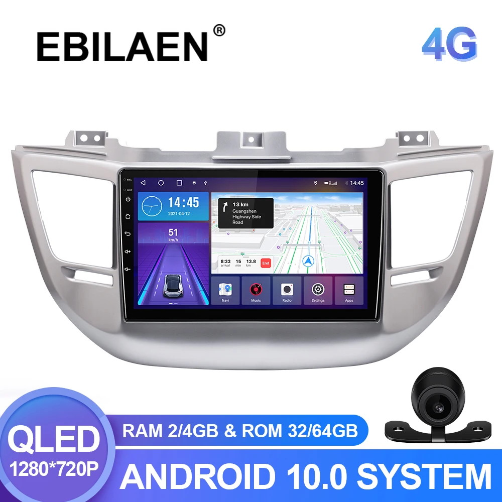 

Автомагнитола EBILAEN, мультимедийный плеер для Hyundai iX35 Tucson 2015-2018, Android, GPS-навигация, видео, стерео, 4G carplay