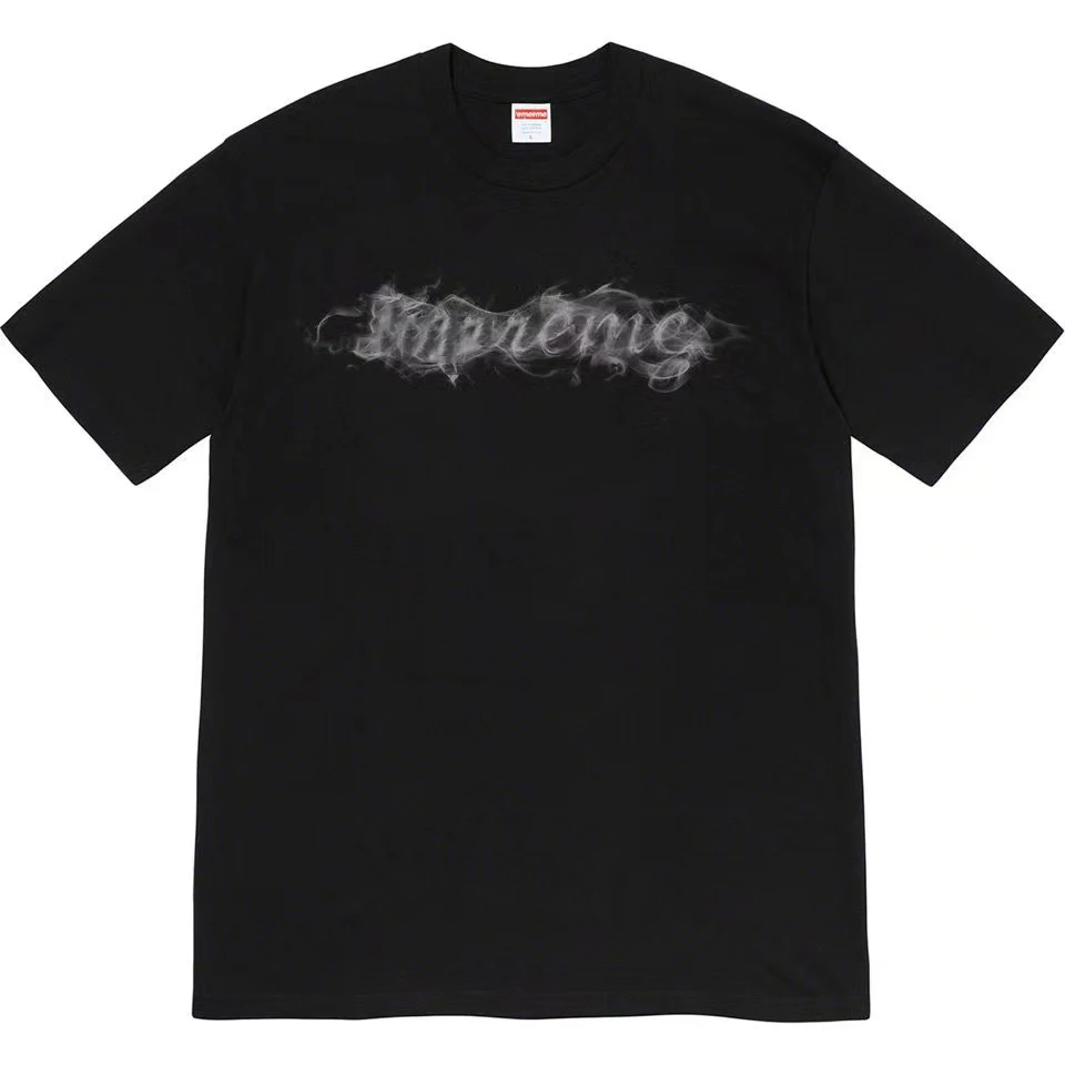 

Повседневная летняя модная мужская футболка с дымчатым принтом букв, свободная футболка с круглым вырезом, топы, уличная одежда, топ для скейтборда, хип-хопа, европейский размер