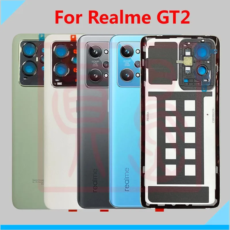 

Оригинал для Realme GT2 крышка батареи Задняя стеклянная панель Замена задней двери корпуса + рамка камеры + клей стикер Ремонт