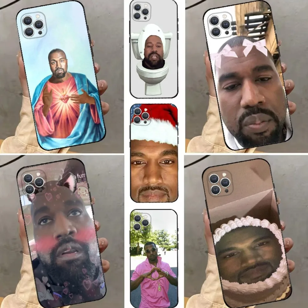 Kanye West YE Funny Phone Case For iPhone 16 15 14 13 12 11 Plus Pro Max XS X XR SE Mini 8 7 Soft Silicone Black Cover