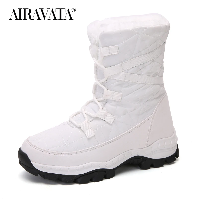 Women Boots Plush Winter Snow Shoes High Top Platform Leisure Casual Walking Shoes Fashion Sneakers