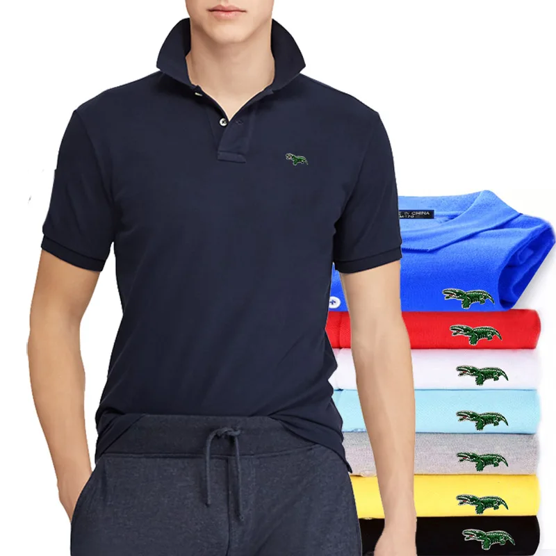 

High Quality New Mens Short Sleeve Polos Shirts Casual-Design Brand Cotton Polos Homme Fashion Summer Sportswear Male Tops 5XL