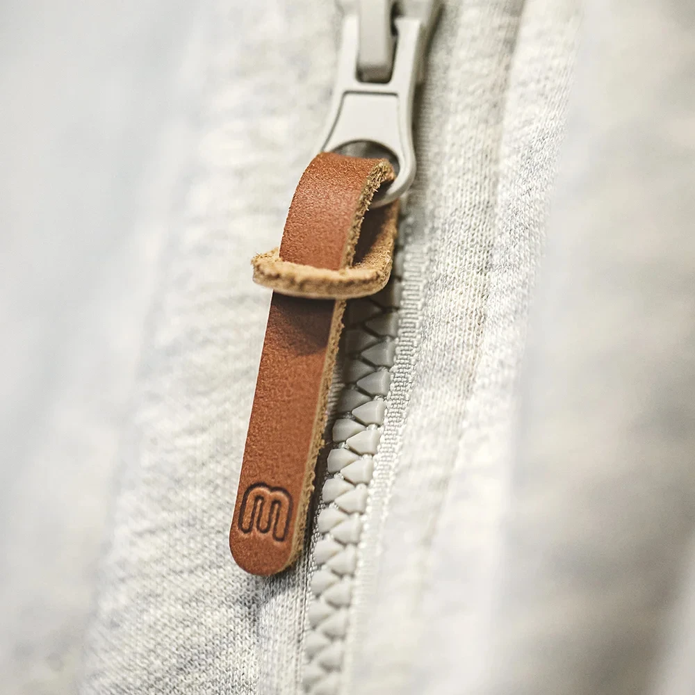 Maden Мужская серая толстовка с капюшоном Внутри флис толстый теплый Застежка на