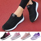 Светильник кие женские кроссовки, женская обувь на плоской подошве, на шнуровке, дышащая сетчатая повседневная спортивная обувь для прогулок, черные теннисные женские летние