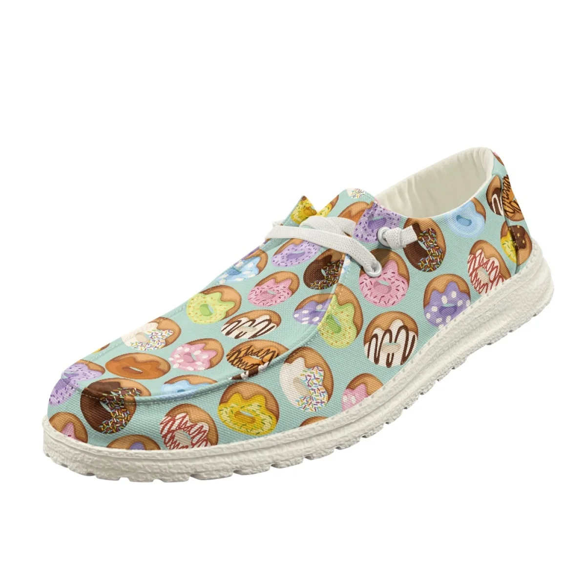 

ELVISWORD Brand Designer Cartoon Donuts Pattern Unisex Business Outdoor Shoes Comfortable Casual Sneakers Soft Walking Footwear