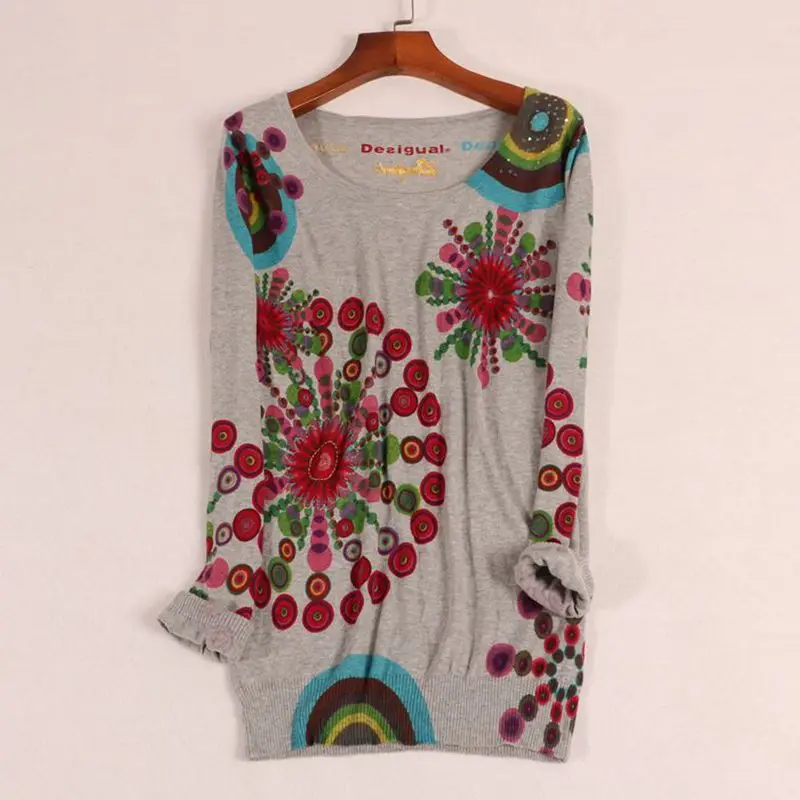 

Новинка, испанская Осенняя мода, женский свитер с принтом, свитер