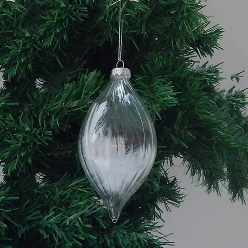 

Free Shipping 6*13cm Small Size Transparent Striped Glass Cone Pendant Christmas Day Tree Decoration Hanging Ornament
