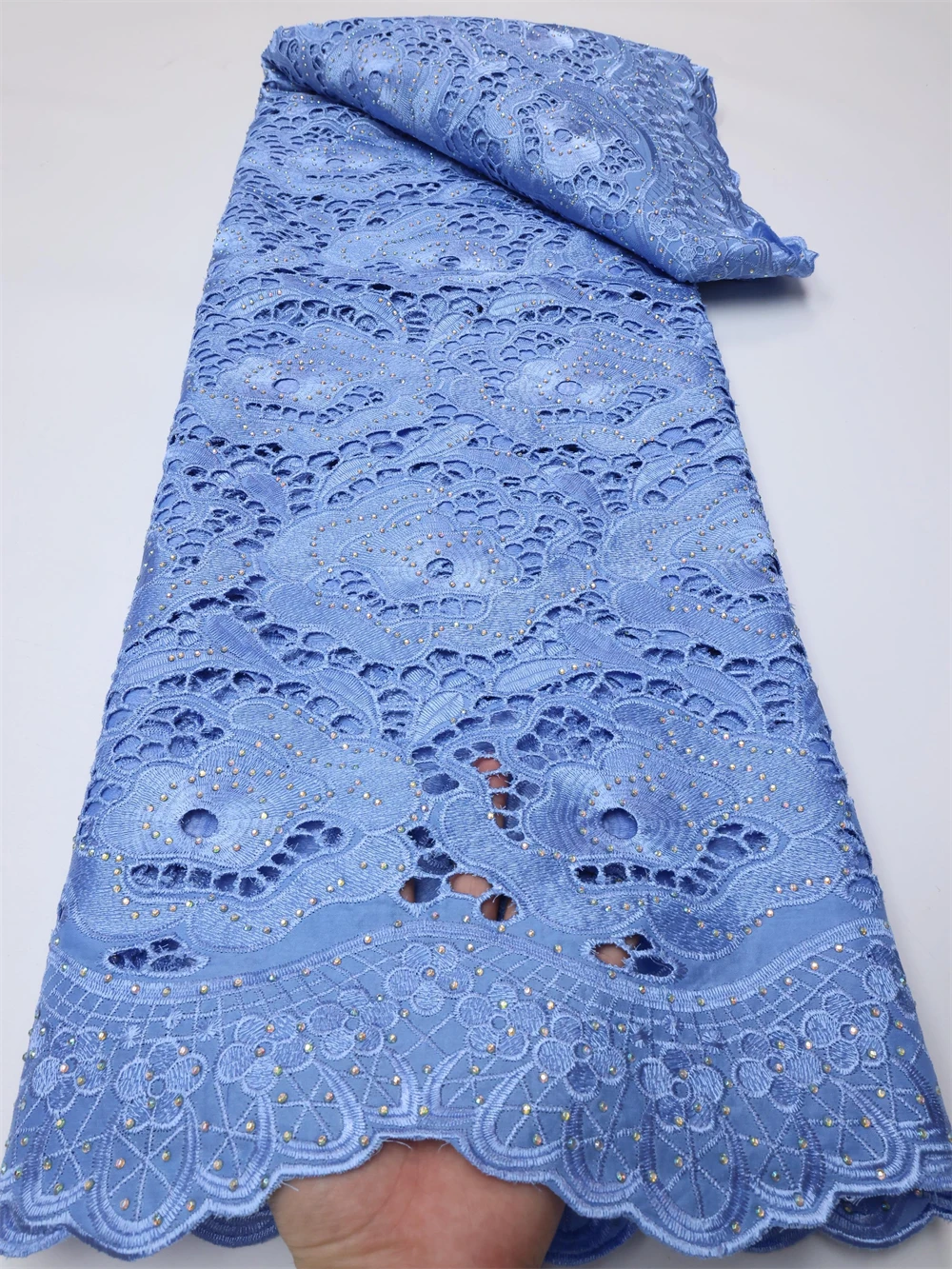

African Lace Fabric High Quality Lace 2021 Dubai Lace Pure Cotton Lace Fabric Swiss Voile Lace In Switzerland 5 Yards LY941