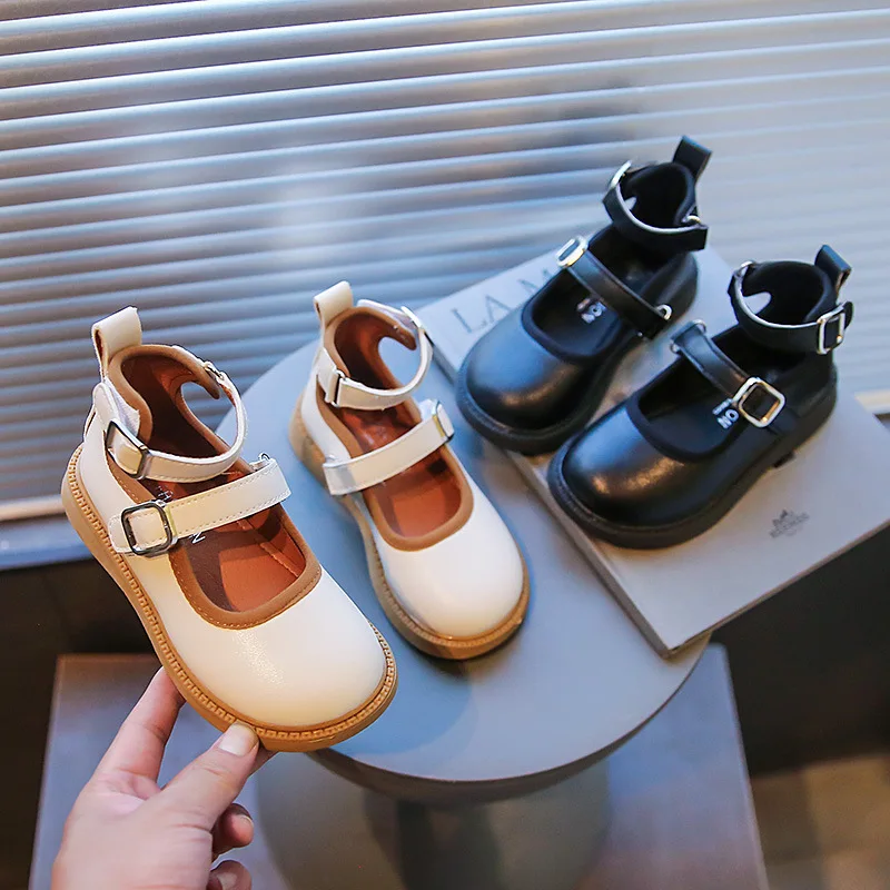 

Girls Shallow Loafers Spring 2022 Kids Fashion Britain Style Autumn Retro High-top Covered Toes Sandals Casual Japanese Style