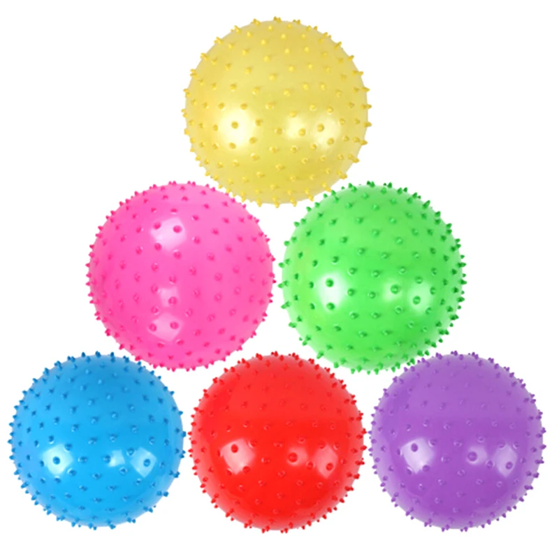 

1pc Kids Inflatable Ball Rubber Toy Baby Outdoor Thorn Balloon Developmental Ball Outdoor Game Ball Children's Toy Color Random