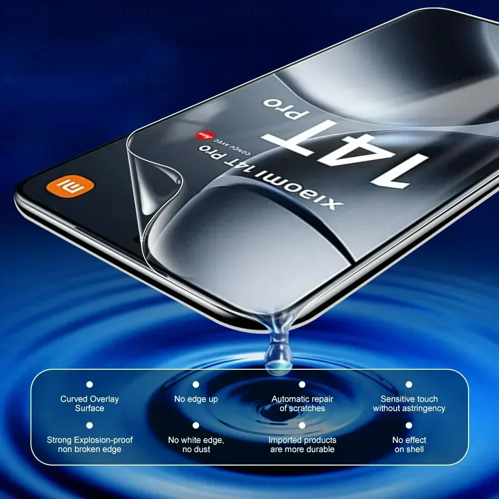 5 шт. гидрогелевая защитная пленка для экрана Xiaomi Poco F6 X6 X5 Pro 14T 13T Redmi 14C Note 13 12 5G