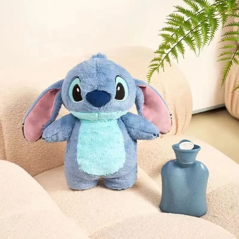 Подлинная Disney Stitch Angel Lotso peluche a mano bottiglia calda bottiglie di acqua inverno portatile borsa