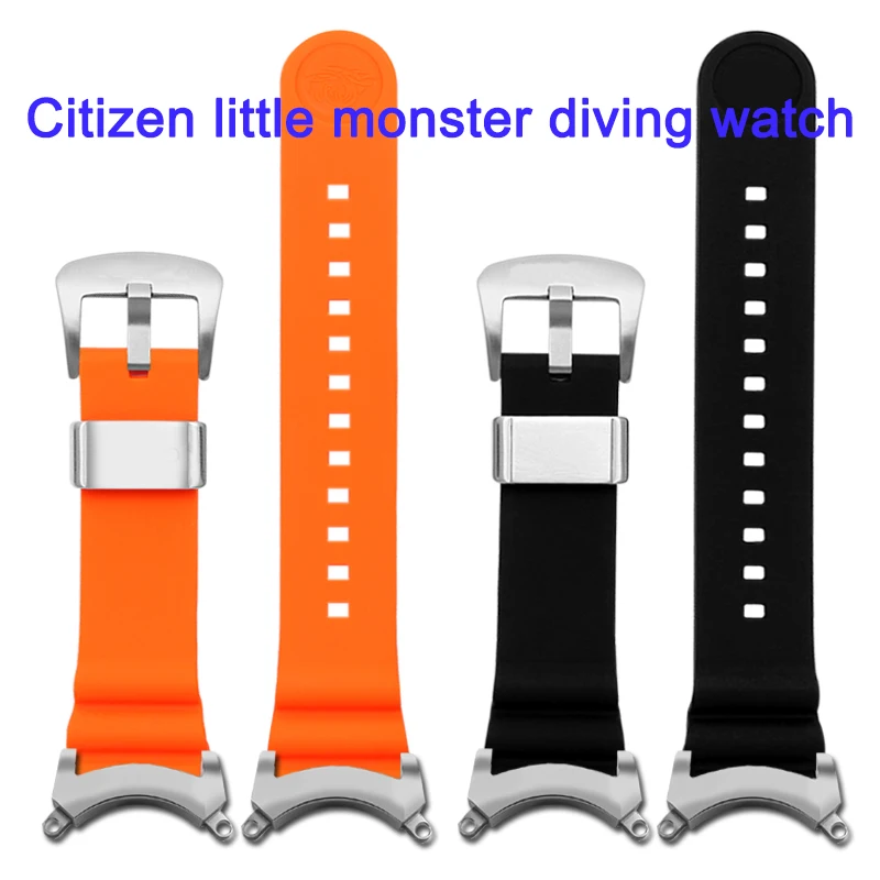 22mm New Style Rubber Watch band For Citizen BJ8050 BJ8050-08E stainless steel strap Modified little Monster Diving Watch Strap
