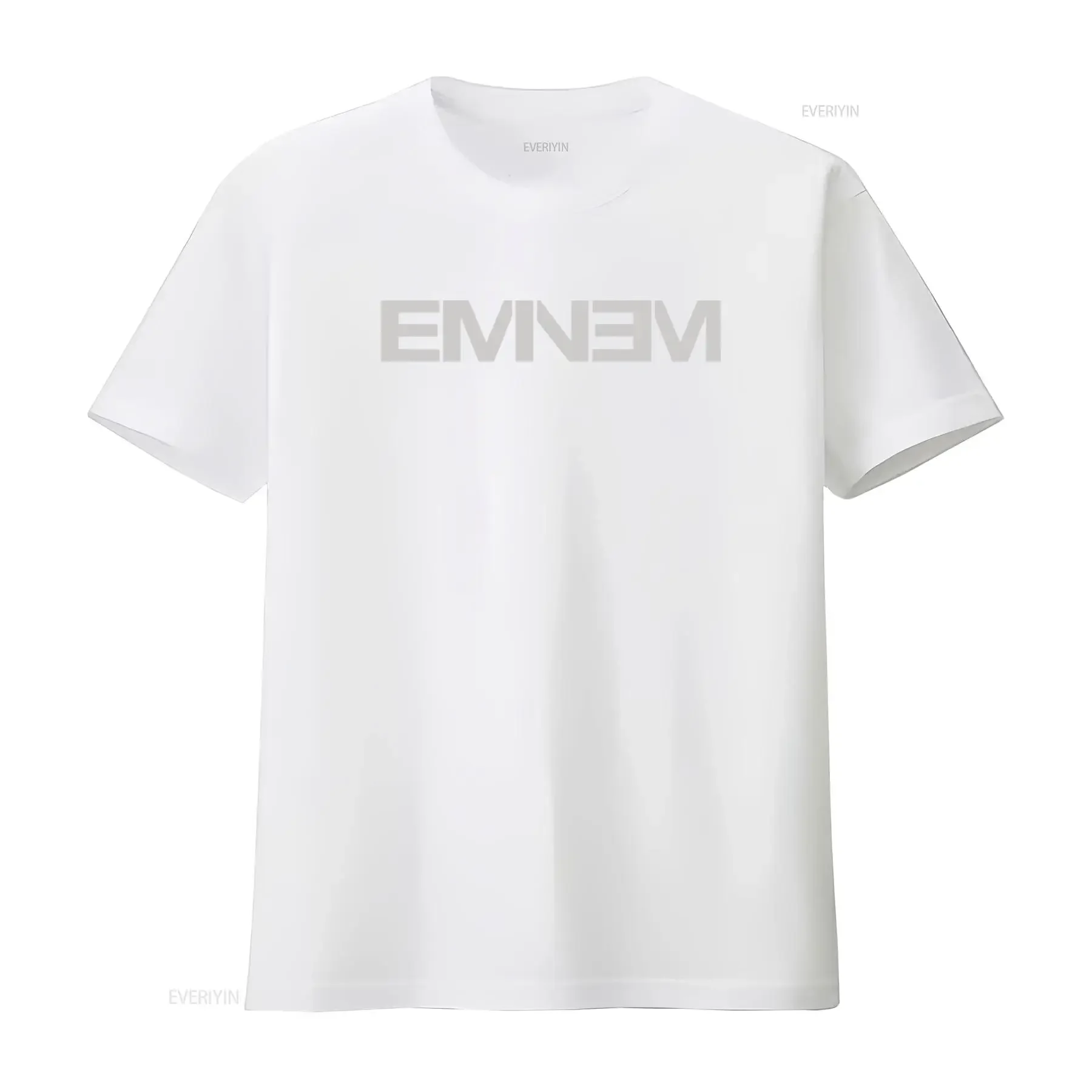 Фото Детская футболка Eminem с логотипом, винтажная стираная слегка универсальная уличная одежда, растянутая мужская стильная удобная дизайнерская одежда №4