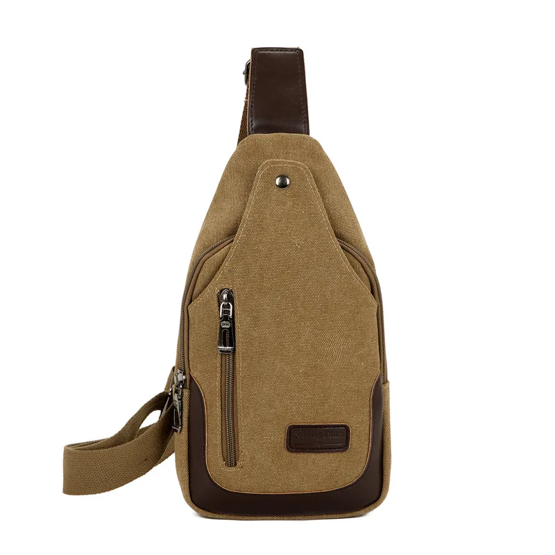 High Quality Outdoor Men Chest Bag Vintage Canvas Crossbody Bag For Man Casual Shoulder Bag Large Capacity Sling Bag