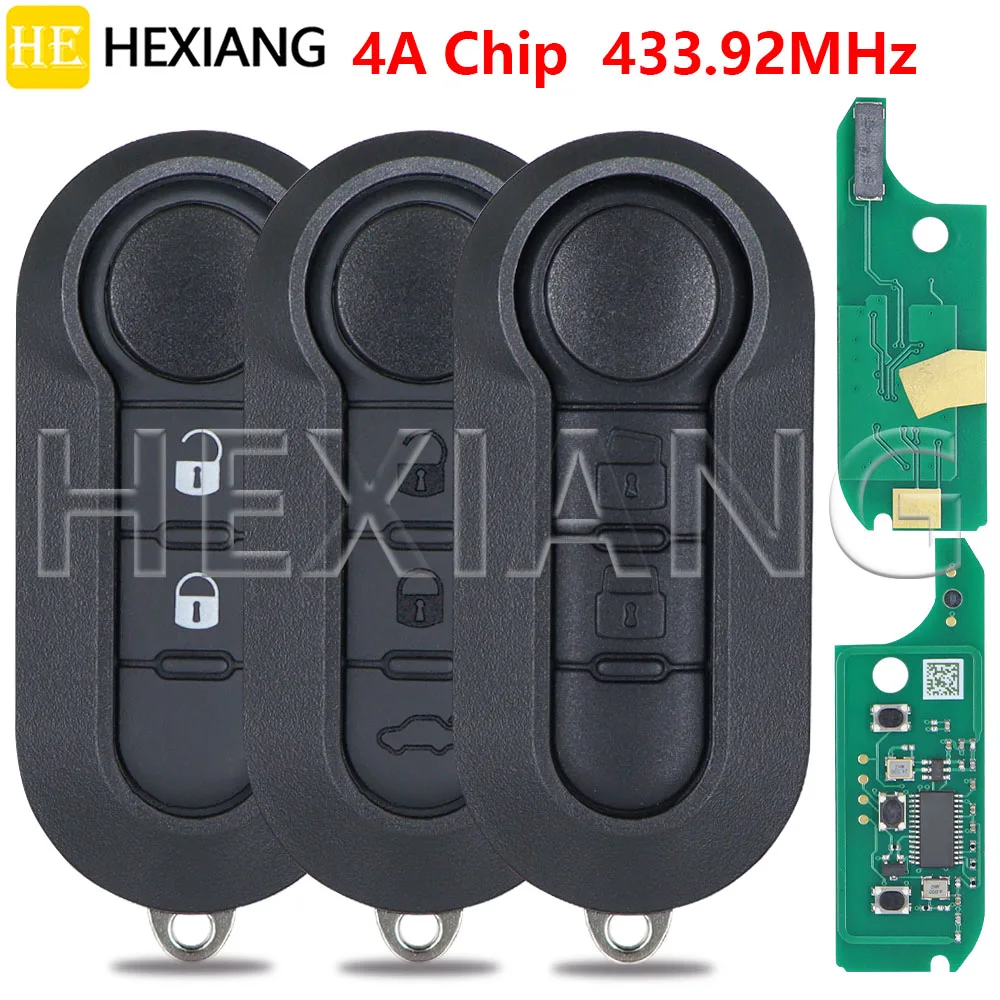 HE 4A Chip 433.92MHz Chave de controle remoto para carro com lâmina SIP22 para Fiat STRADA MOBI UNO FIORINO E MAIS