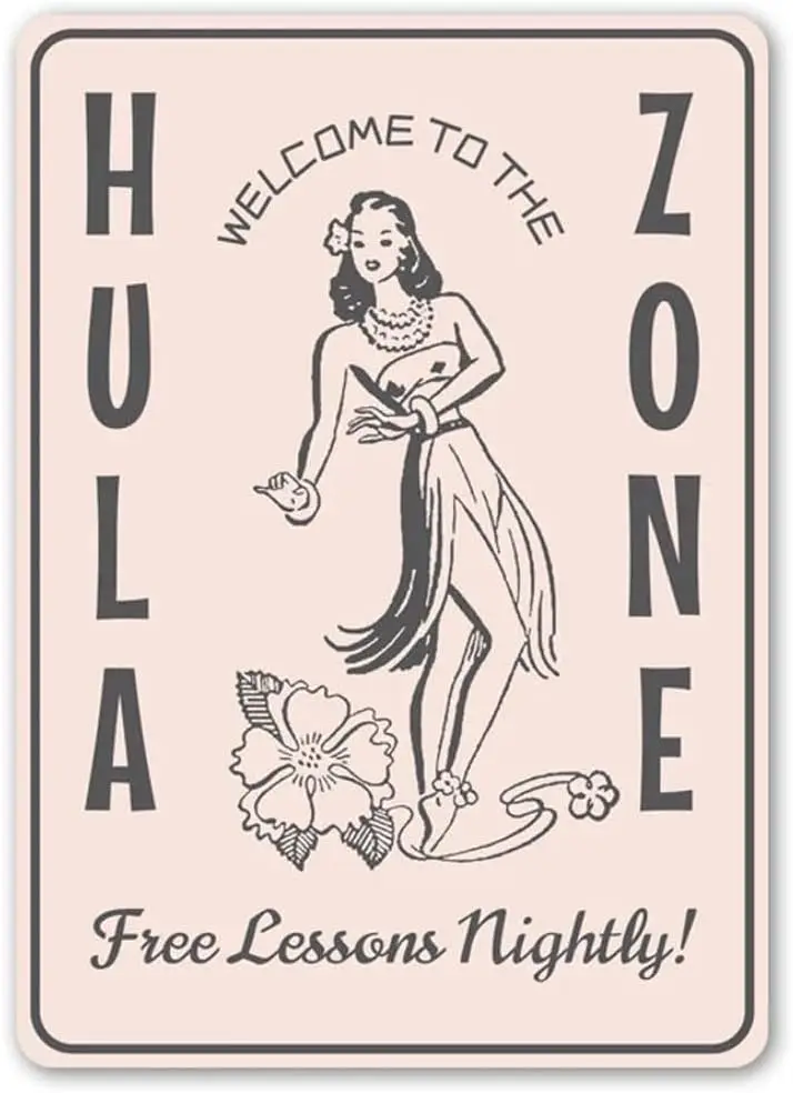 Hul Dncng Hw Decor Bech Lovers Home Dncer Sgn- Qulty Metl Sgn 8x12 nch