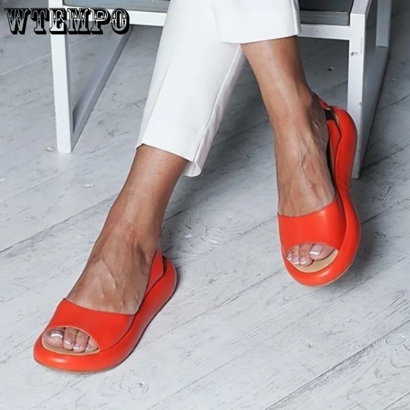 WTEMPO Flat Sandals Slippers Women's Casual Outdoor Fashion Beach Shoes Thick Sole Sandals Summer Open Toe Shoes Dropshipping