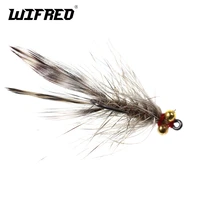 wifreo 4pcs 10 bead chain head streamer nymph fly fishing insect bait popular streamer fly bead eyes nymph grey color