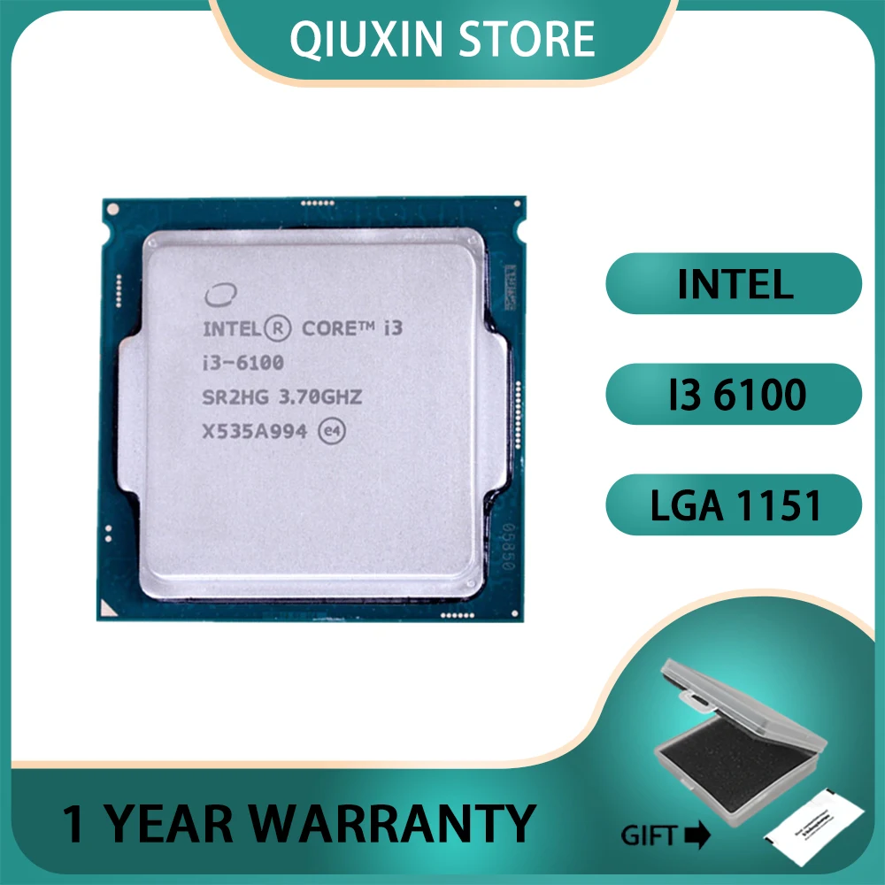 Intel Core i3 6100 Processor SR2HG CPU 3.7GHz 3M Cache Dual-Core 51W  LGA1151