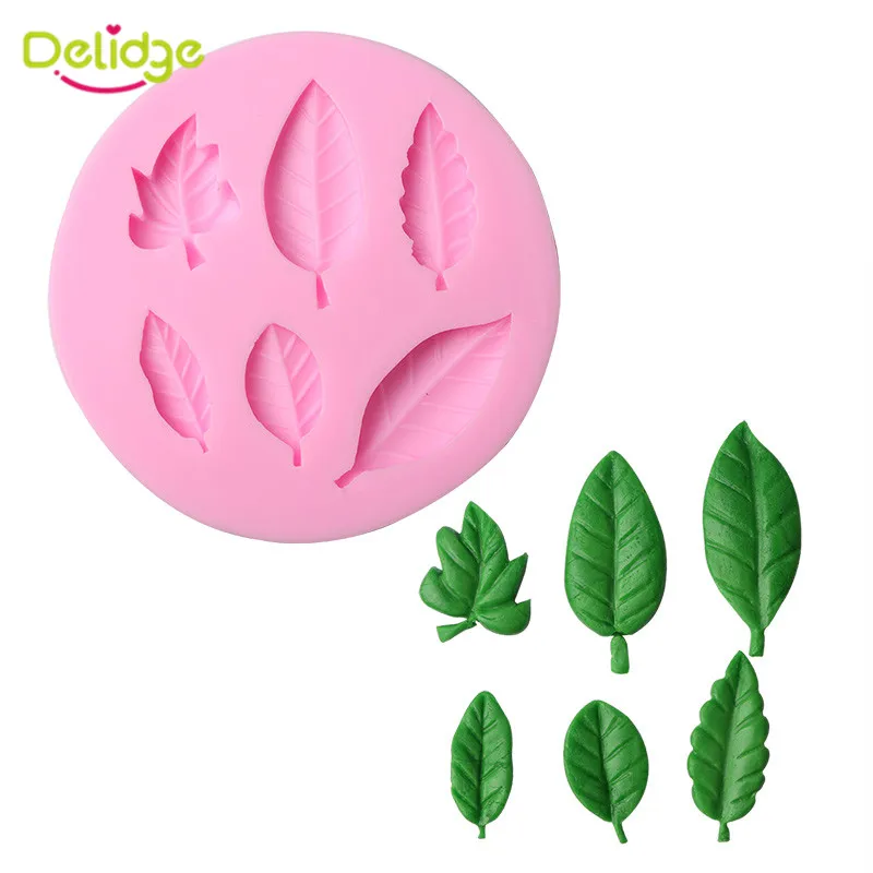

Leaves Food Grade Silicone Mold Soap Fondant Mould for Cake Decoration Pastry Baking Tools