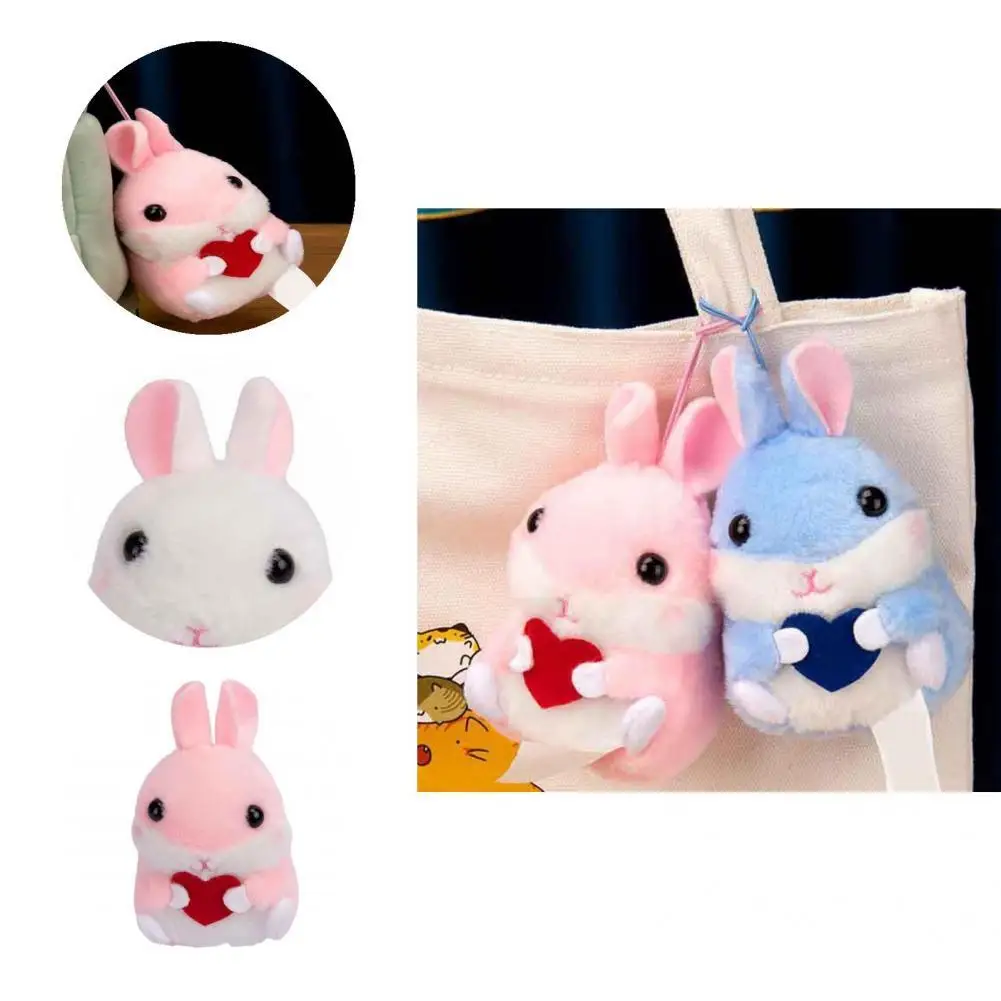 

Тонко сшитый гибкий маленький белый кролик, плюшевая игрушка, кулон, подарок подруге