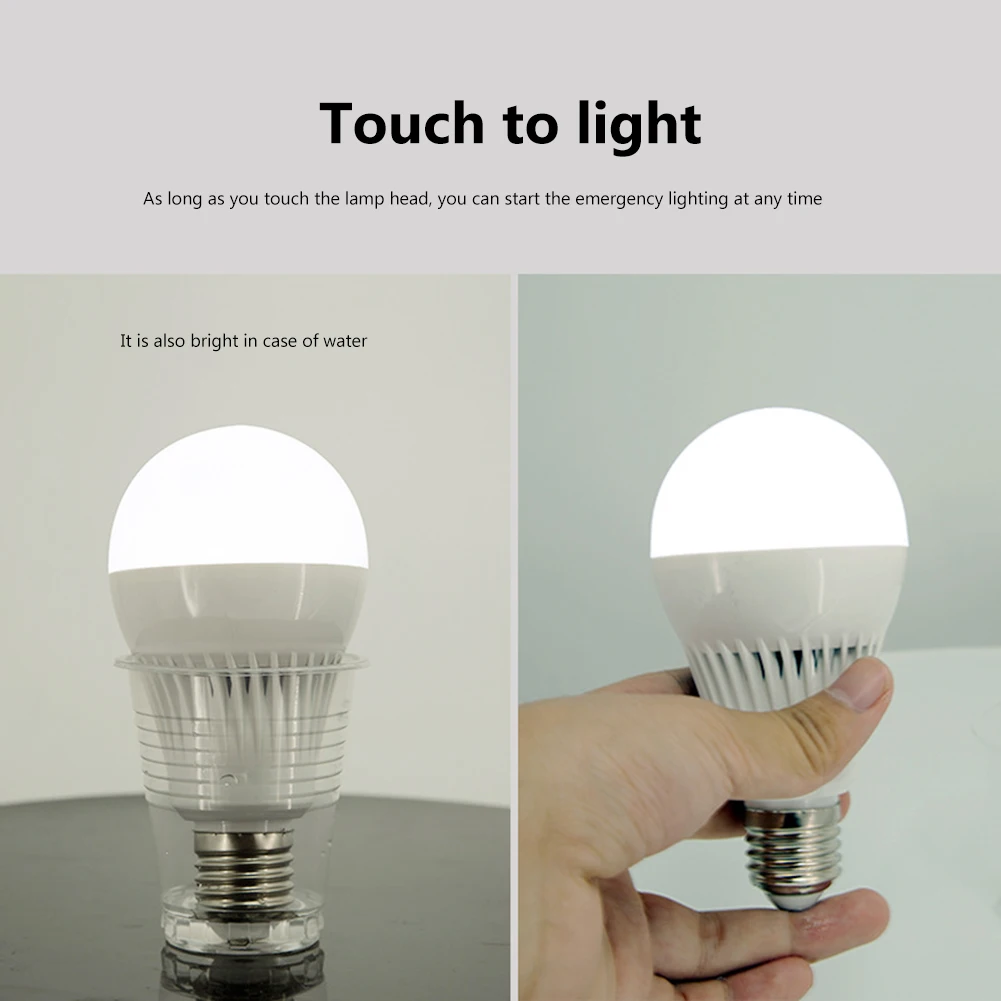 

5/7/9/12W Emergency Bulb Light Rechargeable E27 BBQ Camp Light Energy Saving Environmentally for Living Room Bathroom