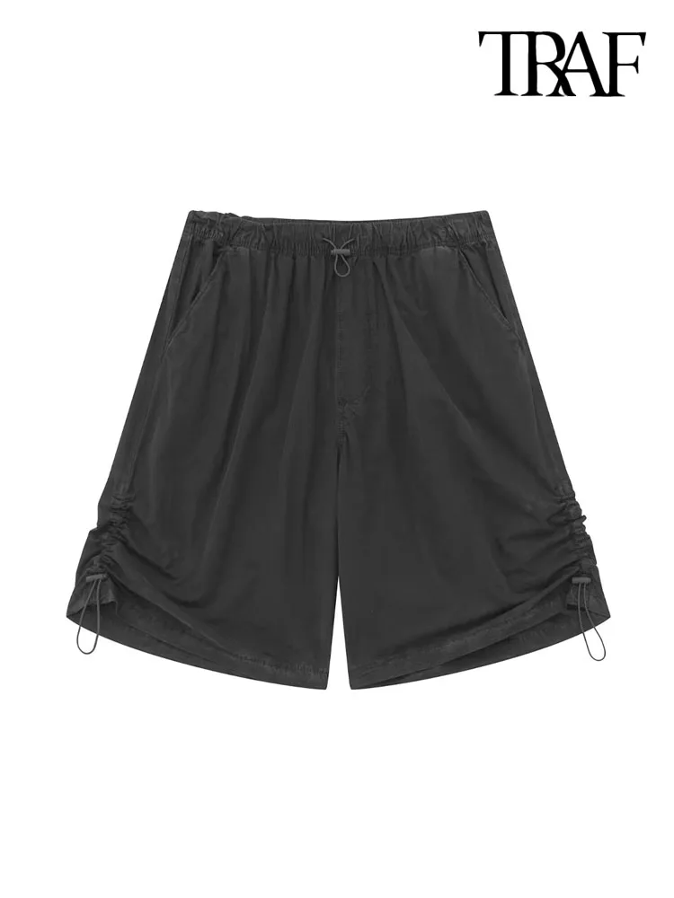 

Шорты-бермуды женские с пробкой и боковыми карманами, на резинке