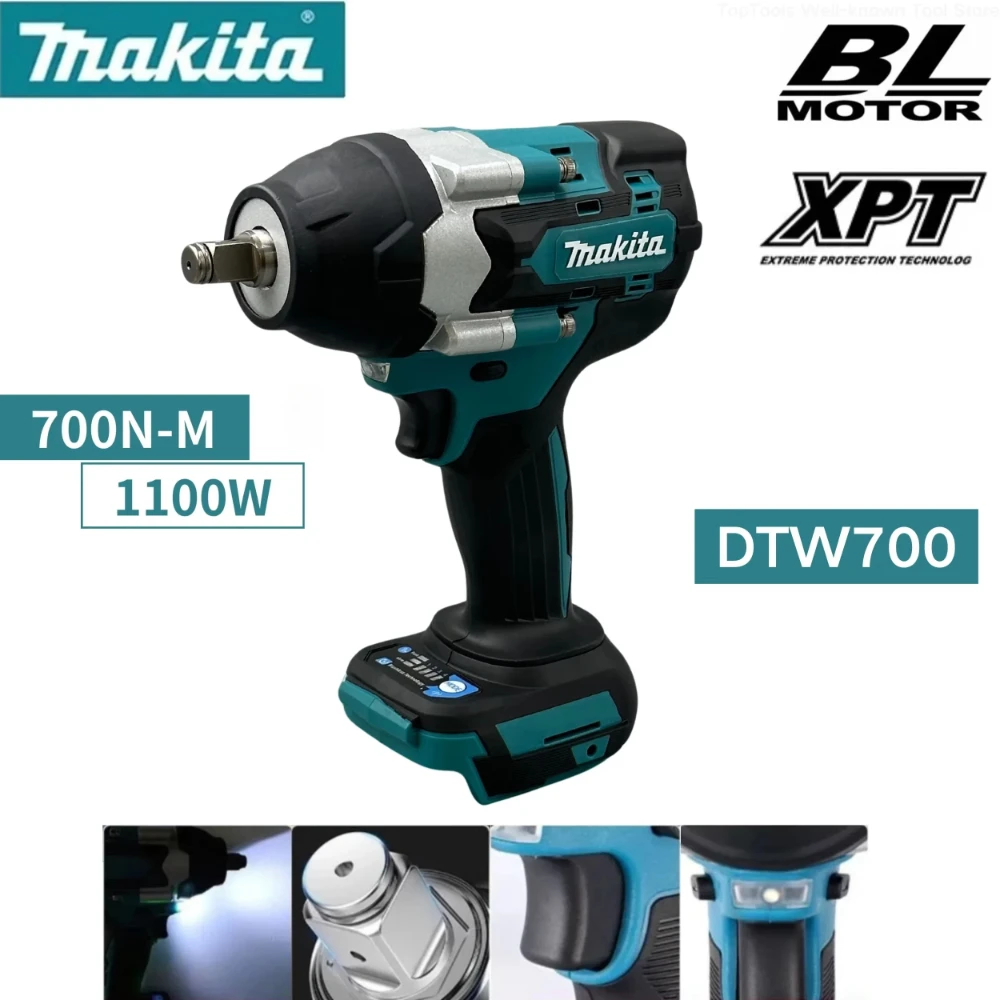 Makita Original DTW700 1100 Вт Бесщеточный электрический ключ Аккумуляторный ударный