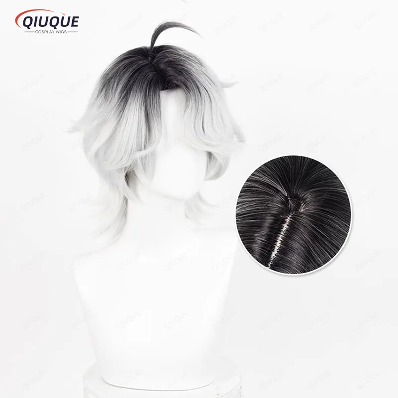Искусственный парик персонажа V пациента Эмил Csoplay аниме серый градиент белые
