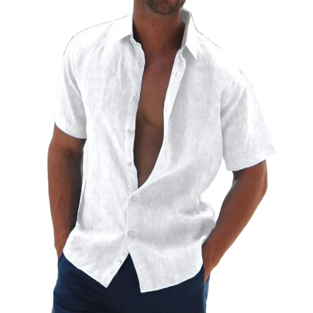 

Ladiguard Mens Lepal Collar Blouse 2023 Short Sleeve Casual Beach Shirt Masculina Camisa Tops blusas Homme Ropa Male Streetwear