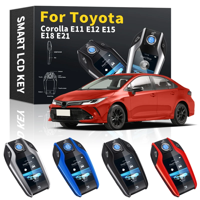 

Car Smart Remote Control Key LCD Display For Toyota Corolla E11 E12 E15 E18 E21 keychain Smart Key Modified key Car Accessories