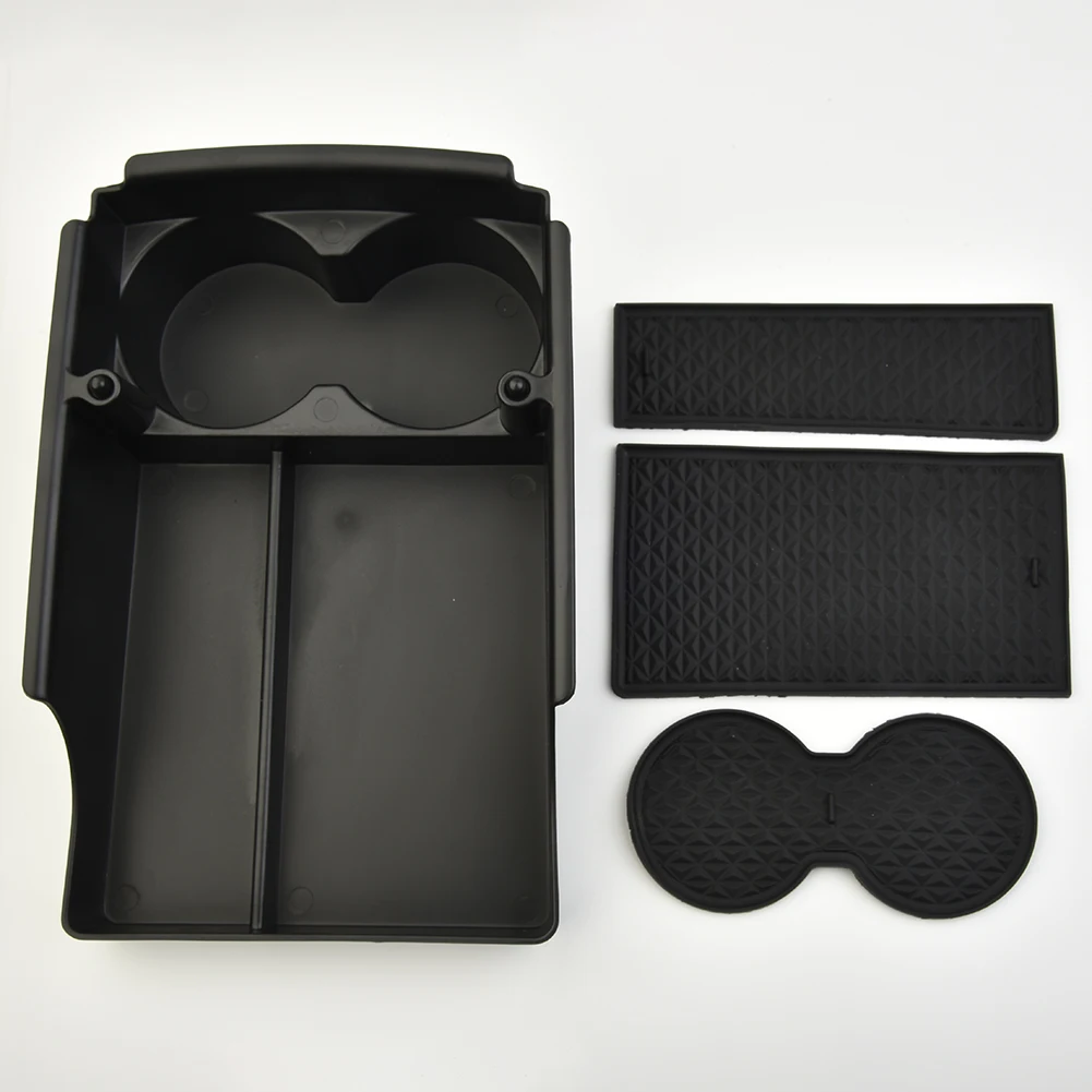 

Black Car Center Console Tray Interior Storage Cup Holder Tidying Organizer Accessories Replace Parts Portable Armrest