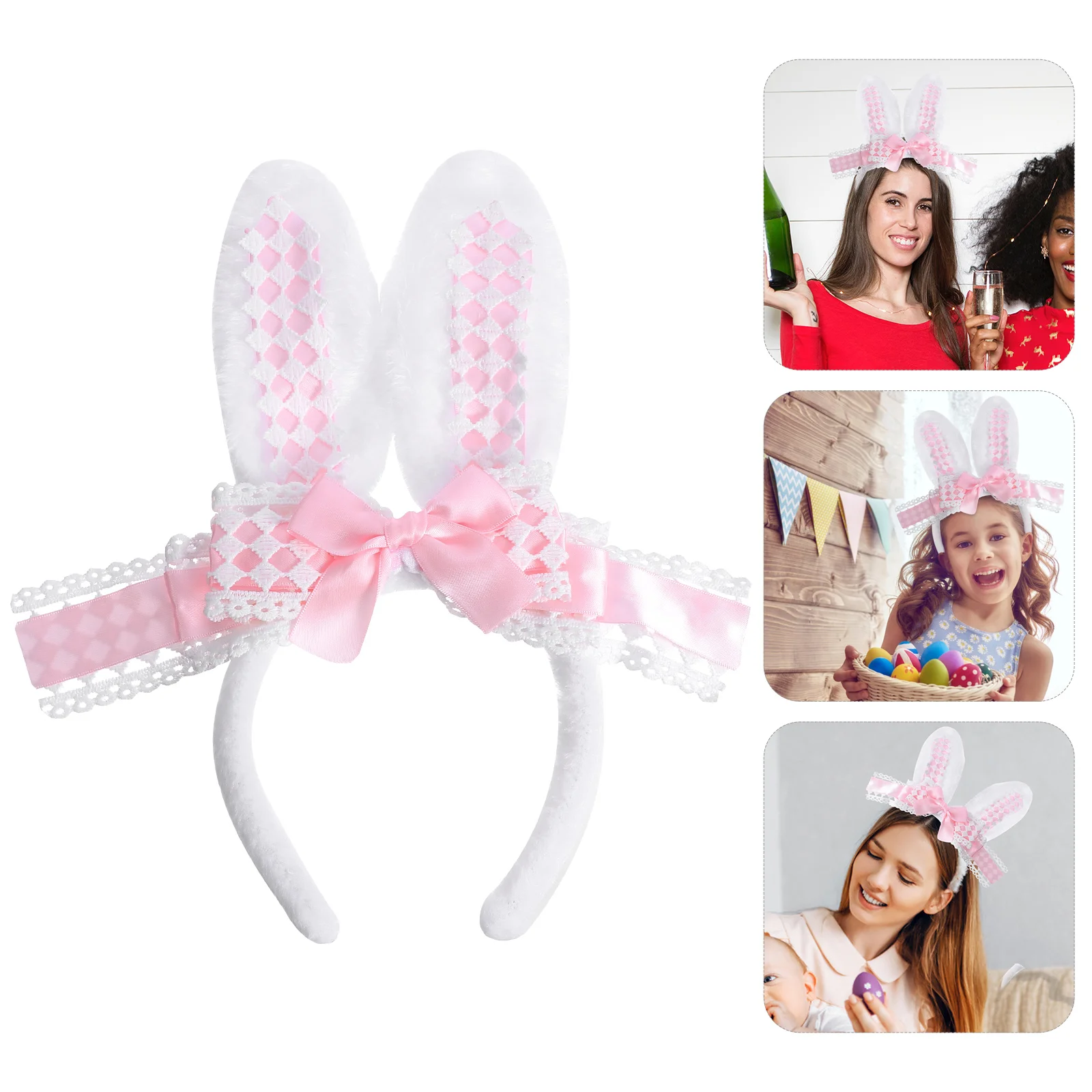 

Easter Headband Bunny Hair Rabbit Party Ears Headbands Plush Animal Cute Headwear Cosplay Hoop Ear Headpiece Headdress Bow Favor