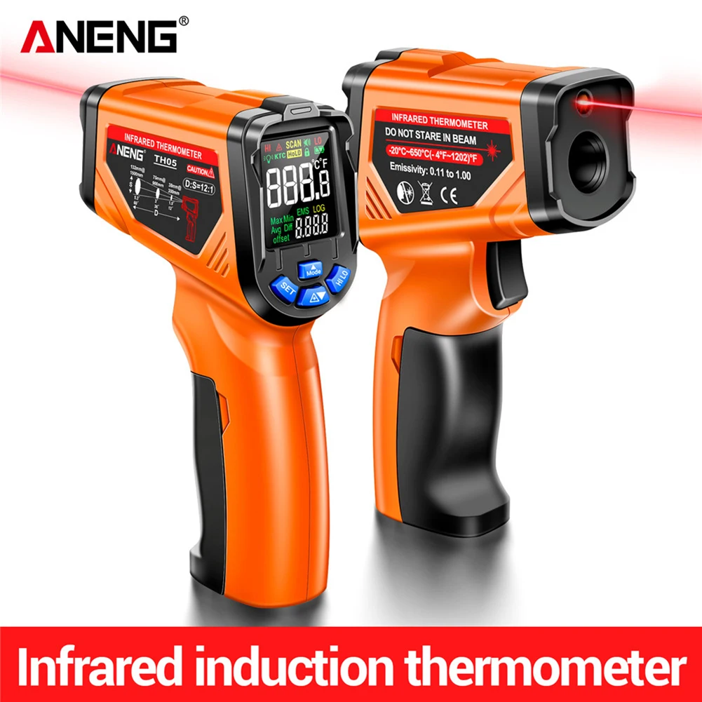 

ANENG TH05 Non-contact Infrared Thermometer IR laser Sensor Gun Rapid Measure Tester -20℃~650℃ -4℉~1202℉ Industrial Tester