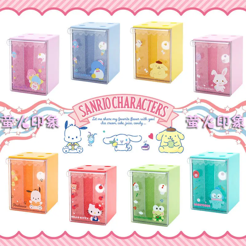 

Sanrio Hellokitty Mymelody Cinnamoroll Kawaii Новый японский мультфильм милый Настольный ящик для хранения ящик прозрачная коробка для хранения