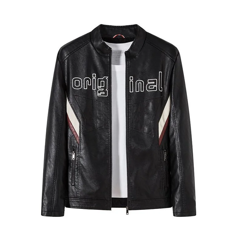 

original zip up jackets for mens jacket winter fleece biker leather jacket baseball collar men coat jaqueta de frio maculina
