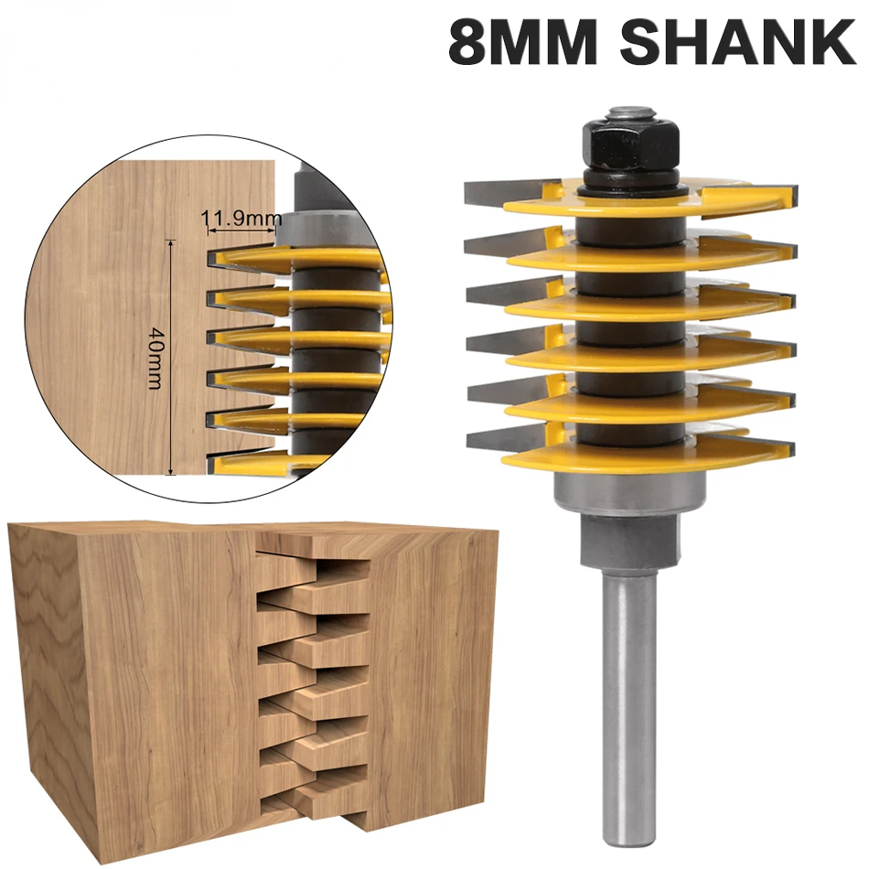 

Концевая фреза shank12 мм с двумя зубьями, насадка для резака Tenon, промышленный инструмент для дерева, хвостовик 8 мм