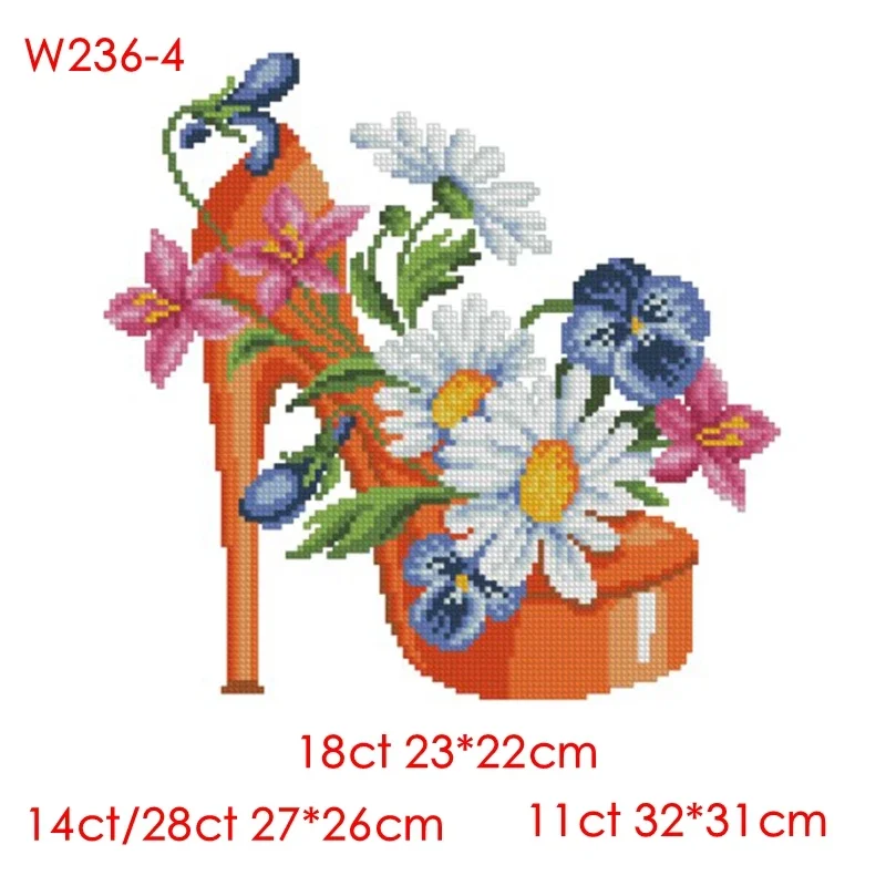 Набор для вышивки крестом модные туфли на высоком каблуке 4 28 карат 18 14 11