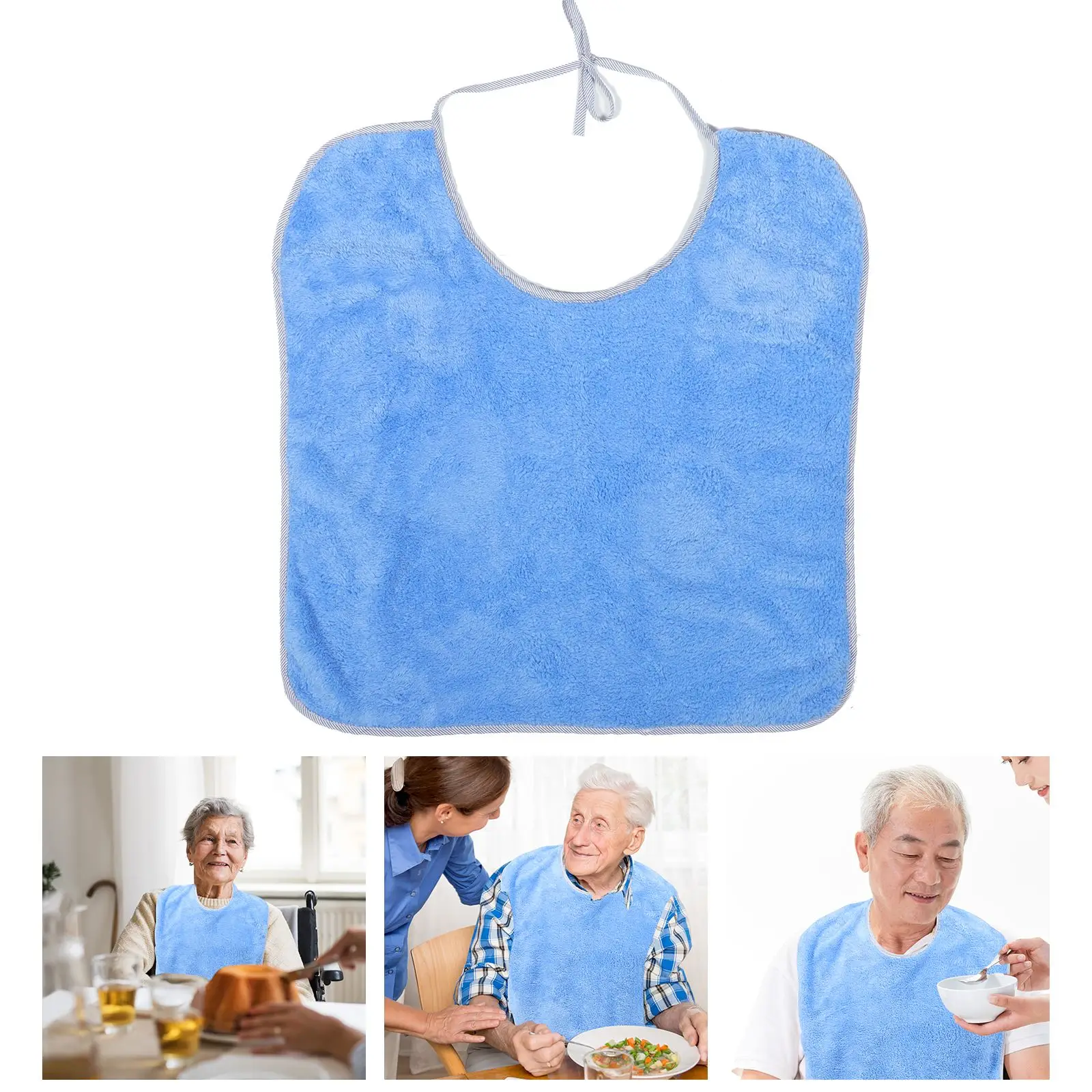 

3Pcs Adults Bibs Washable Dining Bib Seniors Elderly Disabled Patients Bib Clothes Protection Mealtime Bib For Eating