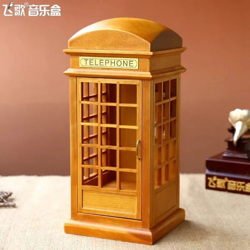 

Home decoration retro piano metal music box creative birthday gift rotating music box hexagonal wedding decoration